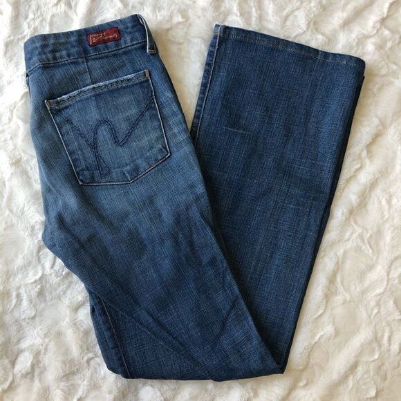 Citizens Of Humanity Faye Wide Leg Mid Rise Denim Jeans - Women’s 28 - Picture 2 of 11